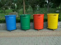 300升铁垃圾桶 优质圆桶 商业广场桶 厂家批发采购