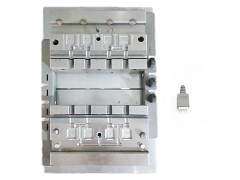 厂家直销4Pin公头电源连接线插头模具立式注塑成型模模具