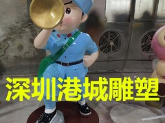 深圳广场玻璃钢卡通小红军雕塑服务好高品质厂家