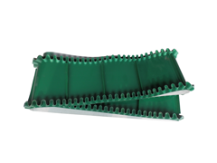 绿色PVC输送带可加挡边打孔移动升降式皮带输送机带环形提升带