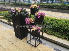 广州雅亭家具供应   户外铁艺花箱城市景观设施装饰花钵